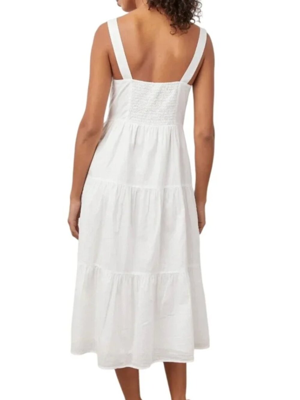 NWOT Rails Violet Tiered White Cotton Voile Midi Dress | Size Small - Picture 3 of 11